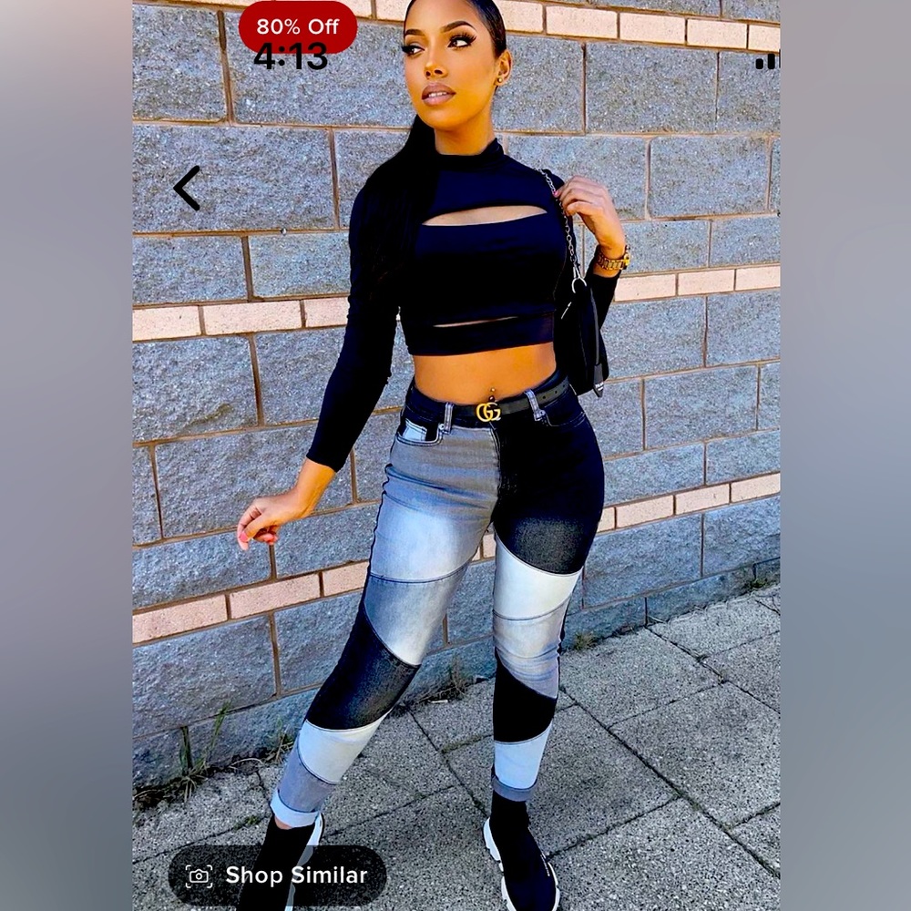 Black / Combo skinny jeans